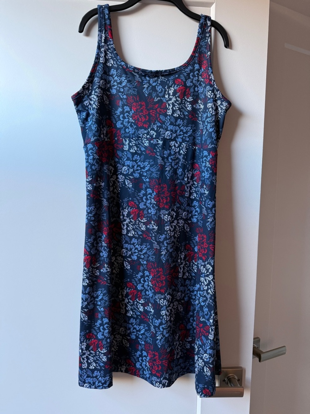 Navy Columbia PFG Tank Dress with Red & Light Blue